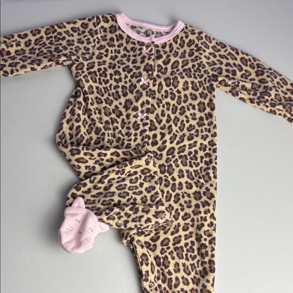 Carter's Leopard Print Baby Onesie with Pink Trim